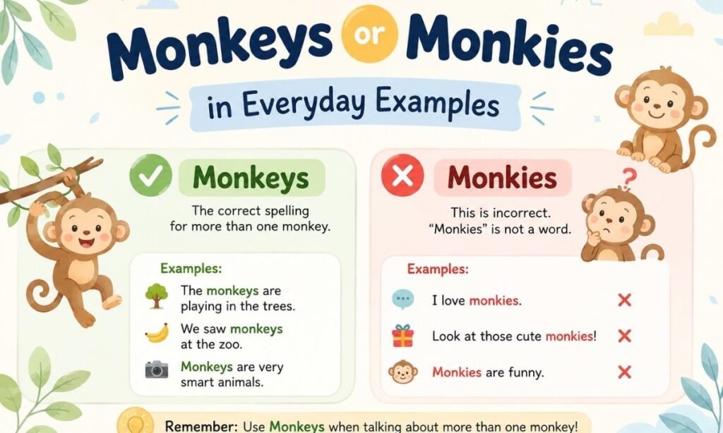 Monkeys or Monkies in Everyday Examples