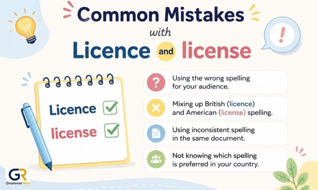 Common Mistakes with Licence and license 