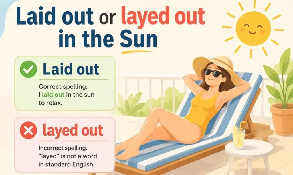 Laid out or layed out in the Sun